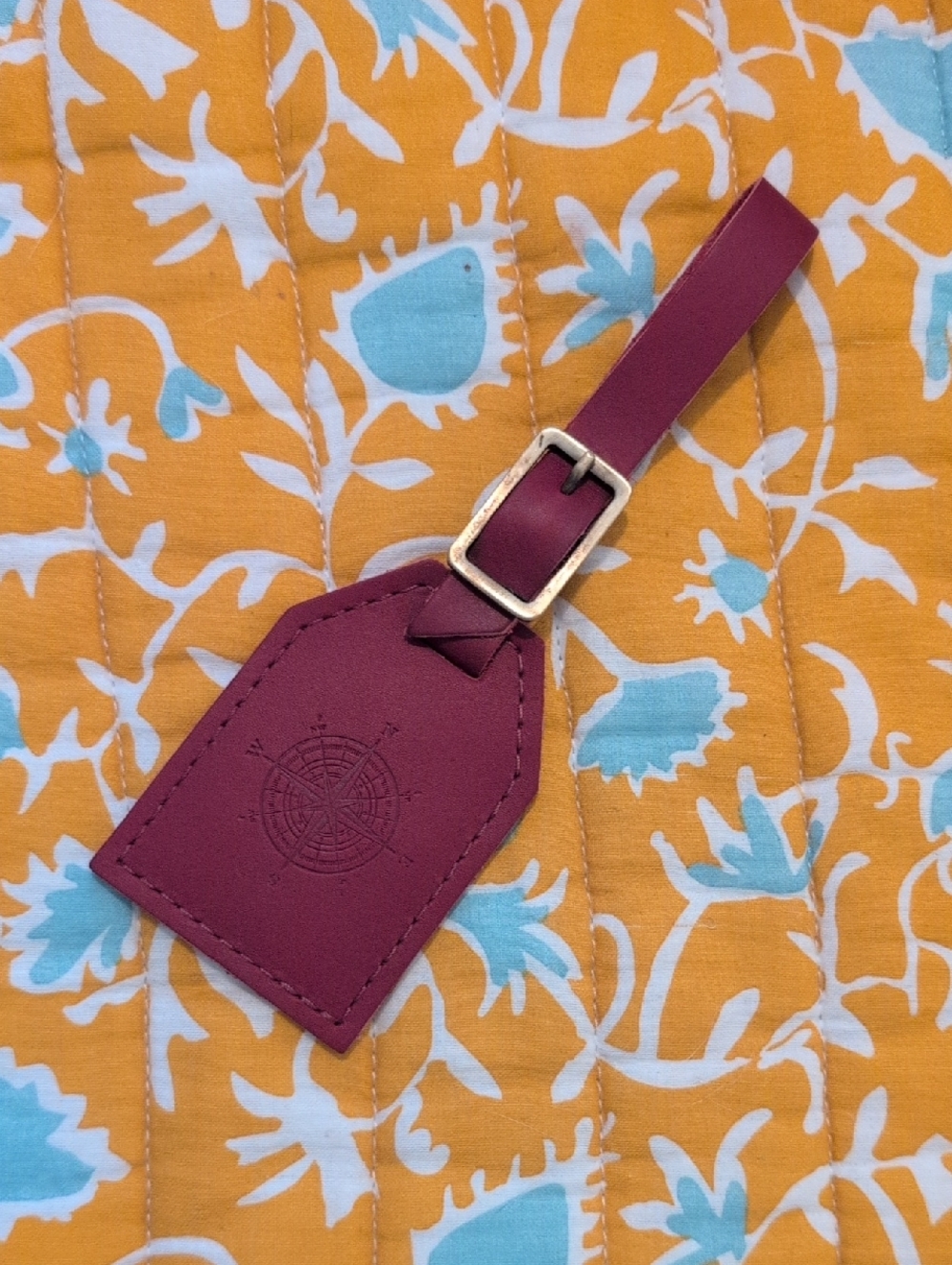 Portland Leather Goods Luggage Tag with Compass Embossing